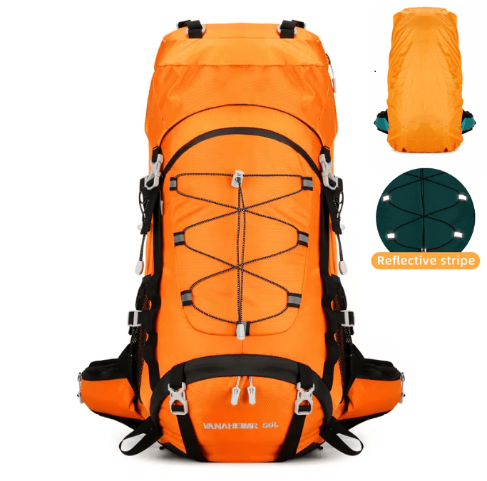 CarryQuest® - 65L - Camping/Wandel Rugzak - Regenhoes - 6 kleuren - CarryQuest