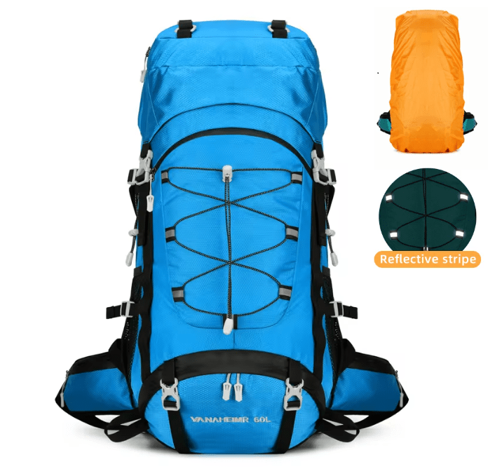 CarryQuest® - 65L - Camping/Wandel Rugzak - Regenhoes - 6 kleuren - CarryQuest