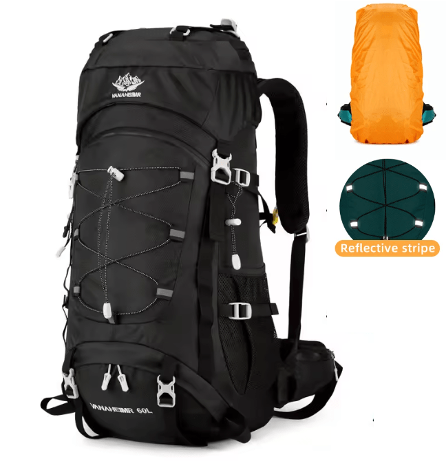 CarryQuest® - 65L - Camping/Wandel Rugzak - Regenhoes - 6 kleuren - CarryQuest