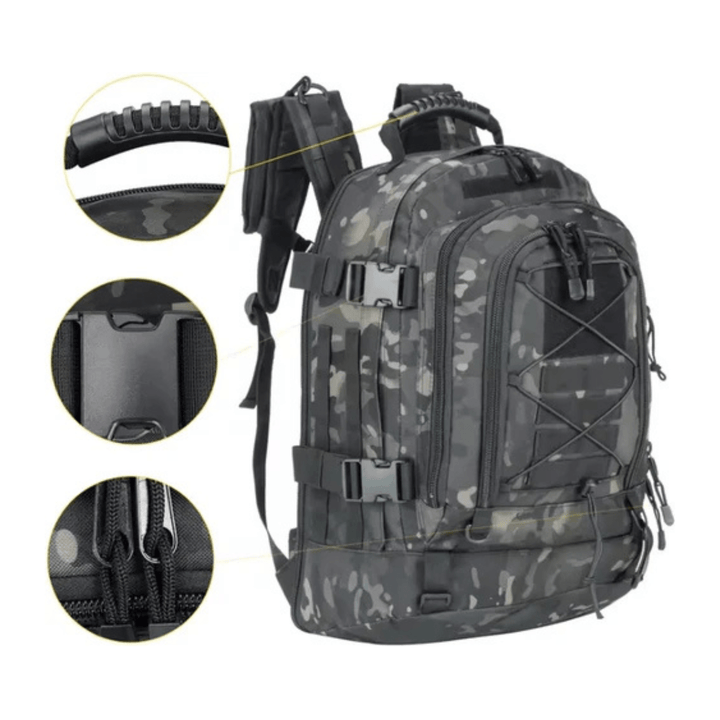 CarryQuest® - 65L - Military - Rugzak - Wandelen - Kamperen - Vissen - Outdoor - Camouflage