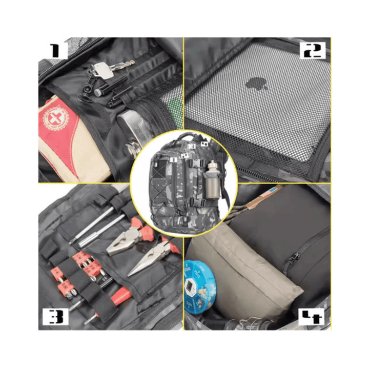 CarryQuest® - 65L - Military - Rugzak - Wandelen - Kamperen - Vissen - Outdoor - Camouflage