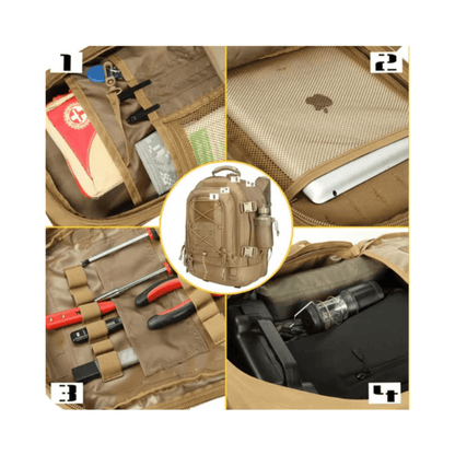 CarryQuest® - 65L - Military - Rugzak - Wandelen - Kamperen - Vissen - Outdoor - KhakiCarryQuestsimple