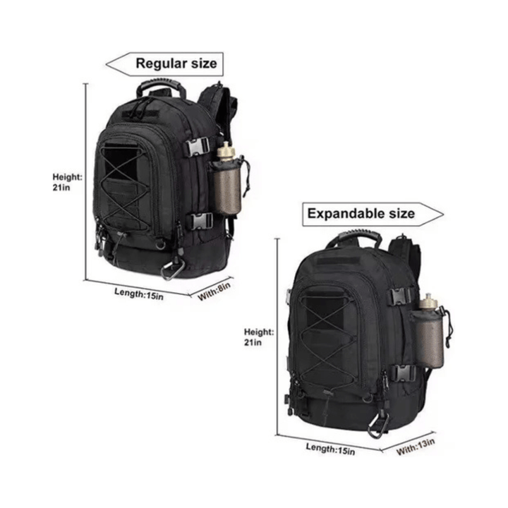 CarryQuest® - 65L - Military - Rugzak - Wandelen - Kamperen - Vissen - Outdoor - Zwart