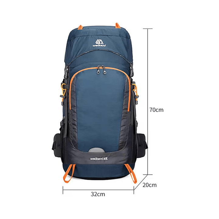 CarryQuest® - 65L - Rugzak - Outdoor - Wandelen - Waterbestendig - Duurzaam - Licht Blauw