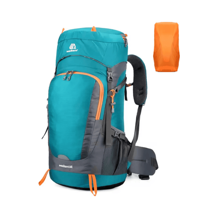 CarryQuest® - 65L - Rugzak - Outdoor - Wandelen - Waterbestendig - Duurzaam - Licht Blauw