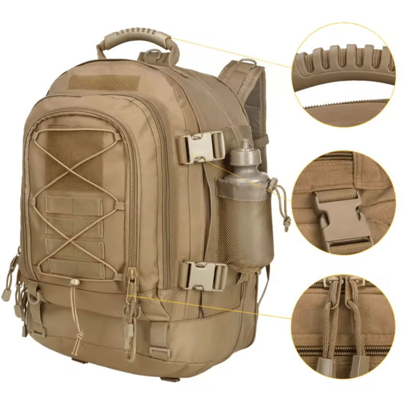 CarryQuest® - 65L Tactical Military Rugzak - Lichtgewicht Nylon - Verstelbare Borstgordel - CarryQuest