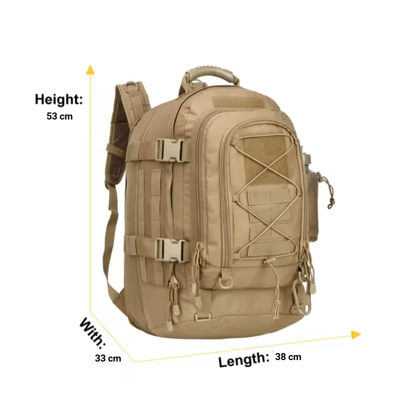 CarryQuest® - 65L Tactical Military Rugzak - Lichtgewicht Nylon - Verstelbare Borstgordel - CarryQuest