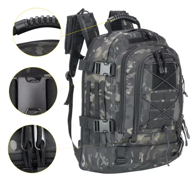 CarryQuest® - 65L Tactical Military Rugzak - Lichtgewicht Nylon - Verstelbare Borstgordel - CarryQuest