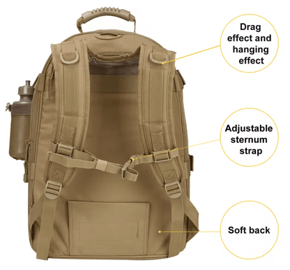 CarryQuest® - 65L Tactical Military Rugzak - Lichtgewicht Nylon - Verstelbare Borstgordel - CarryQuest