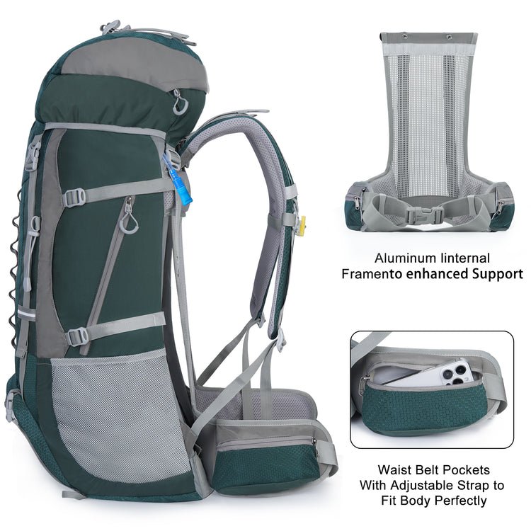 CarryQuest® 70L Waterdichte Bergbeklimming Rugzak – Lichtgewicht en Ruim – Perfect voor Avontuurlijke ReizenCarryQuest®Wandel RugzakNiet Klaar