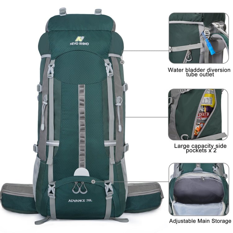 CarryQuest® 70L Waterdichte Bergbeklimming Rugzak – Lichtgewicht en Ruim – Perfect voor Avontuurlijke ReizenCarryQuest®Wandel RugzakNiet Klaar