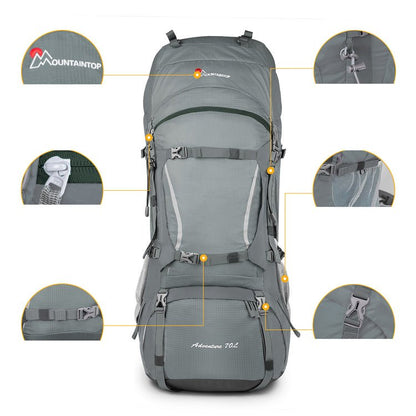 CarryQuest® 70L Waterdichte Hiking Rugzak – Lichtgewicht – 76x33x26 cm – Perfect voor Outdoor AvonturenCarryQuest®Wandel RugzakNiet Klaar