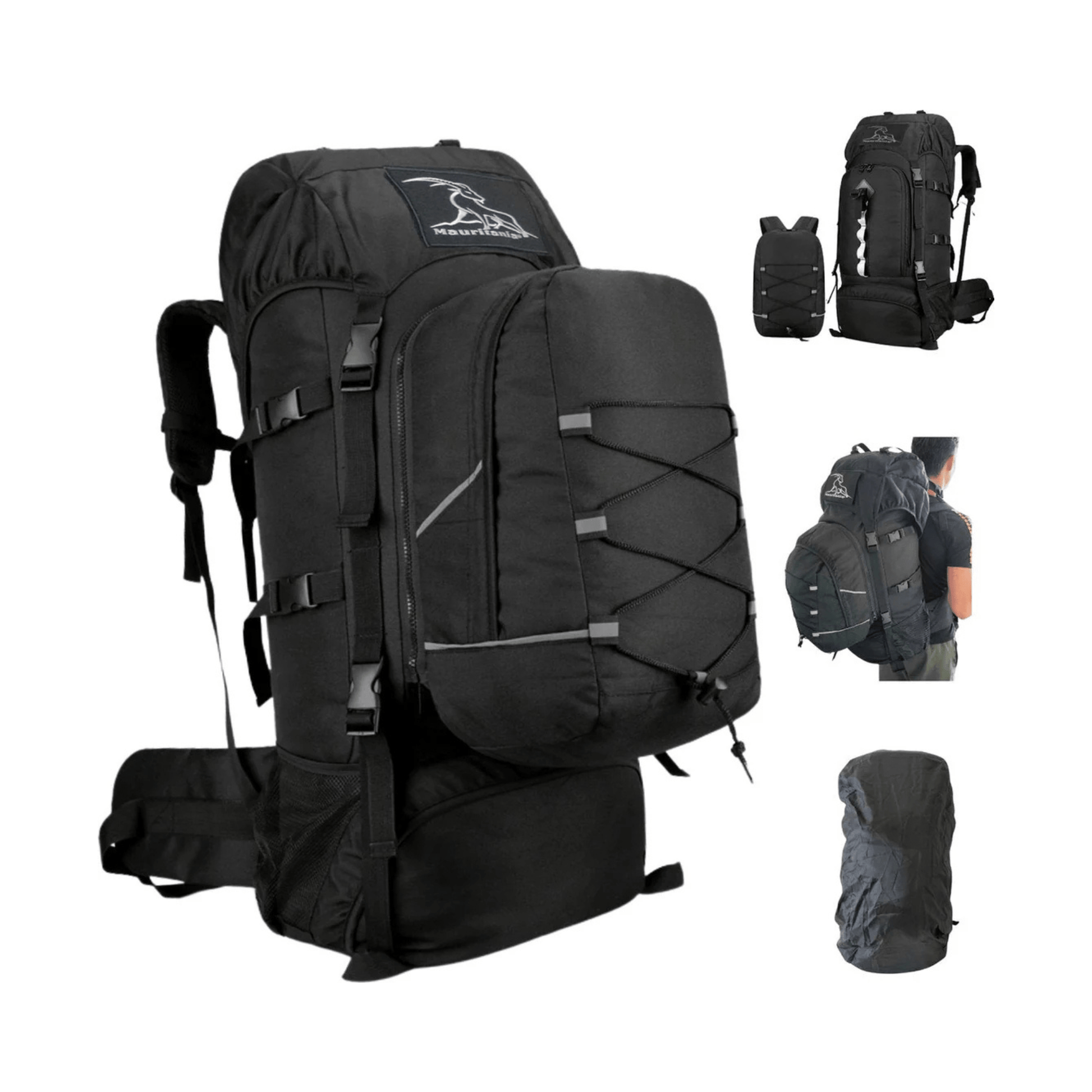 CarryQuest® – 70L/100L - 2in1 – Hiking Backpack – Kampeer Backpacks – Outdoor Wandel Rugzak – Grote XL – ZwartCarryQuestsimple