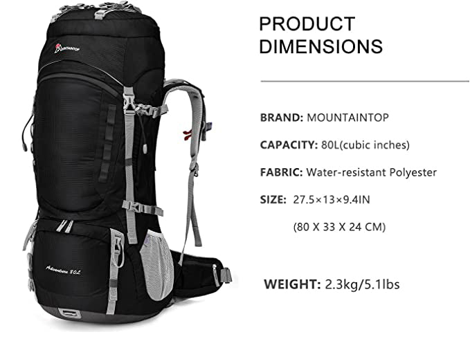 CarryQuest® 80L Bergsporttas – Lichtgewicht & Waterdicht – Perfect voor Reizen & Dagelijks GebruikCarryQuest®Wandel RugzakNiet Klaar