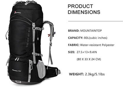 CarryQuest® 80L Bergsporttas – Lichtgewicht & Waterdicht – Perfect voor Reizen & Dagelijks GebruikCarryQuest®Wandel RugzakNiet Klaar