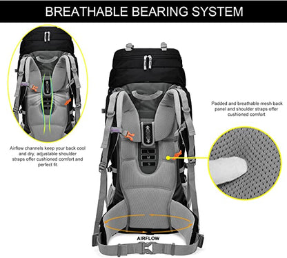 CarryQuest® 80L Bergsporttas – Lichtgewicht & Waterdicht – Perfect voor Reizen & Dagelijks GebruikCarryQuest®Wandel RugzakNiet Klaar
