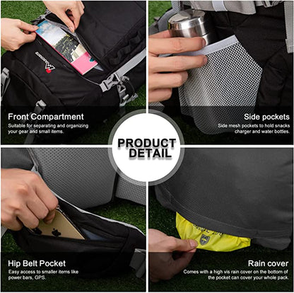 CarryQuest® 80L Bergsporttas – Lichtgewicht & Waterdicht – Perfect voor Reizen & Dagelijks GebruikCarryQuest®Wandel RugzakNiet Klaar