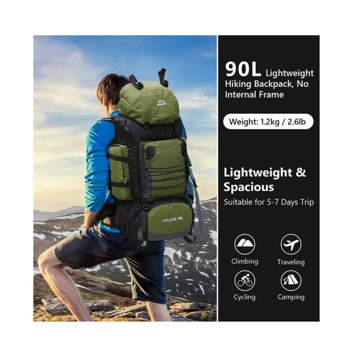 CarryQuest® - 90L - Waterdichte - Wandelen - Camping - Rugzak - Backpacks - 90 Liter - Zwart