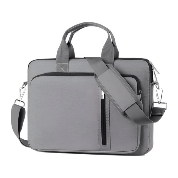 CarryQuest® - Schouderhandtas voor 17 - 17.3 inch Laptops - Hoogwaardig polyester - Grijs