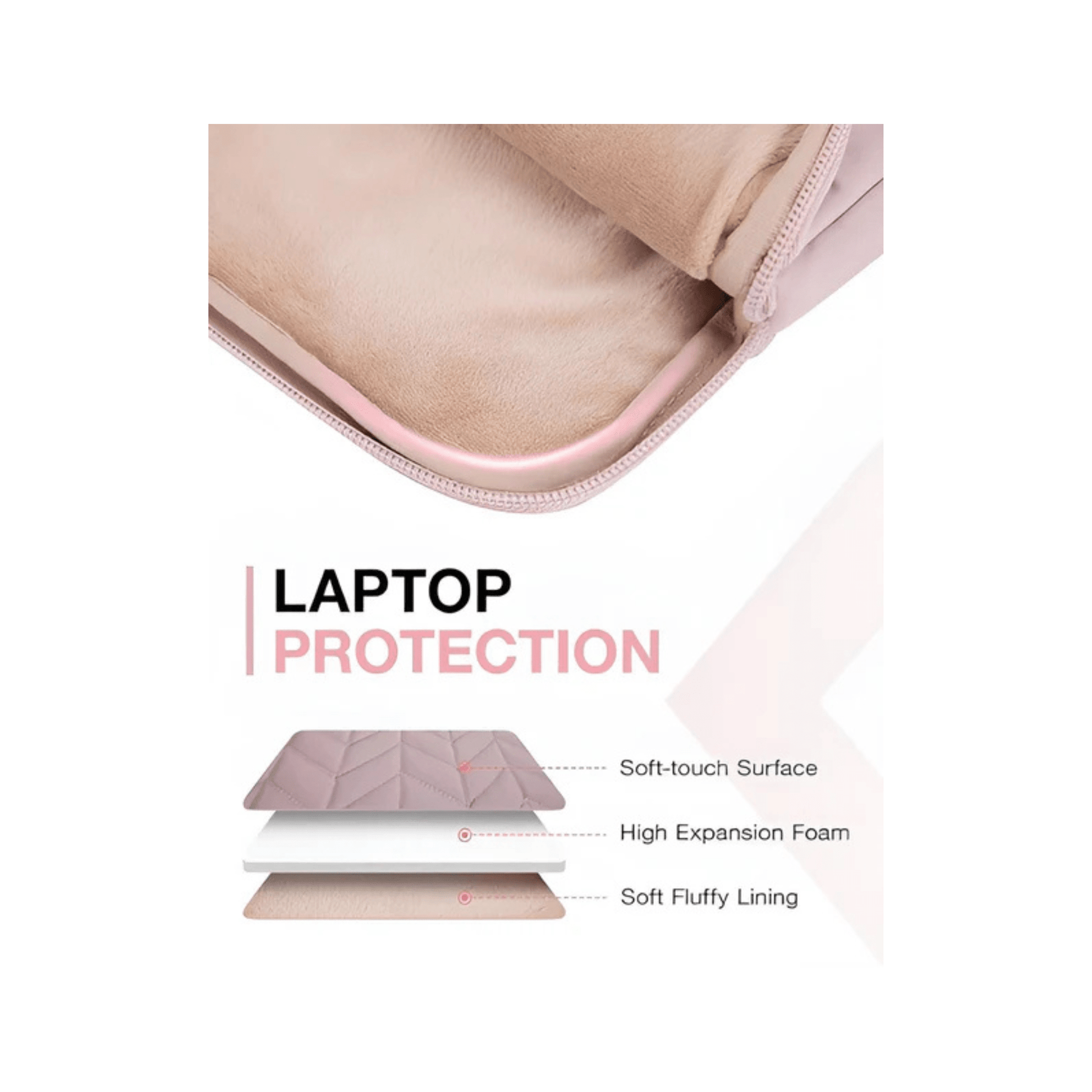 CarryQuest® - Bagsmart Laptop Sleeve voor MacBook Pro/Air 15.6 inch - RozeCarryQuestsimple