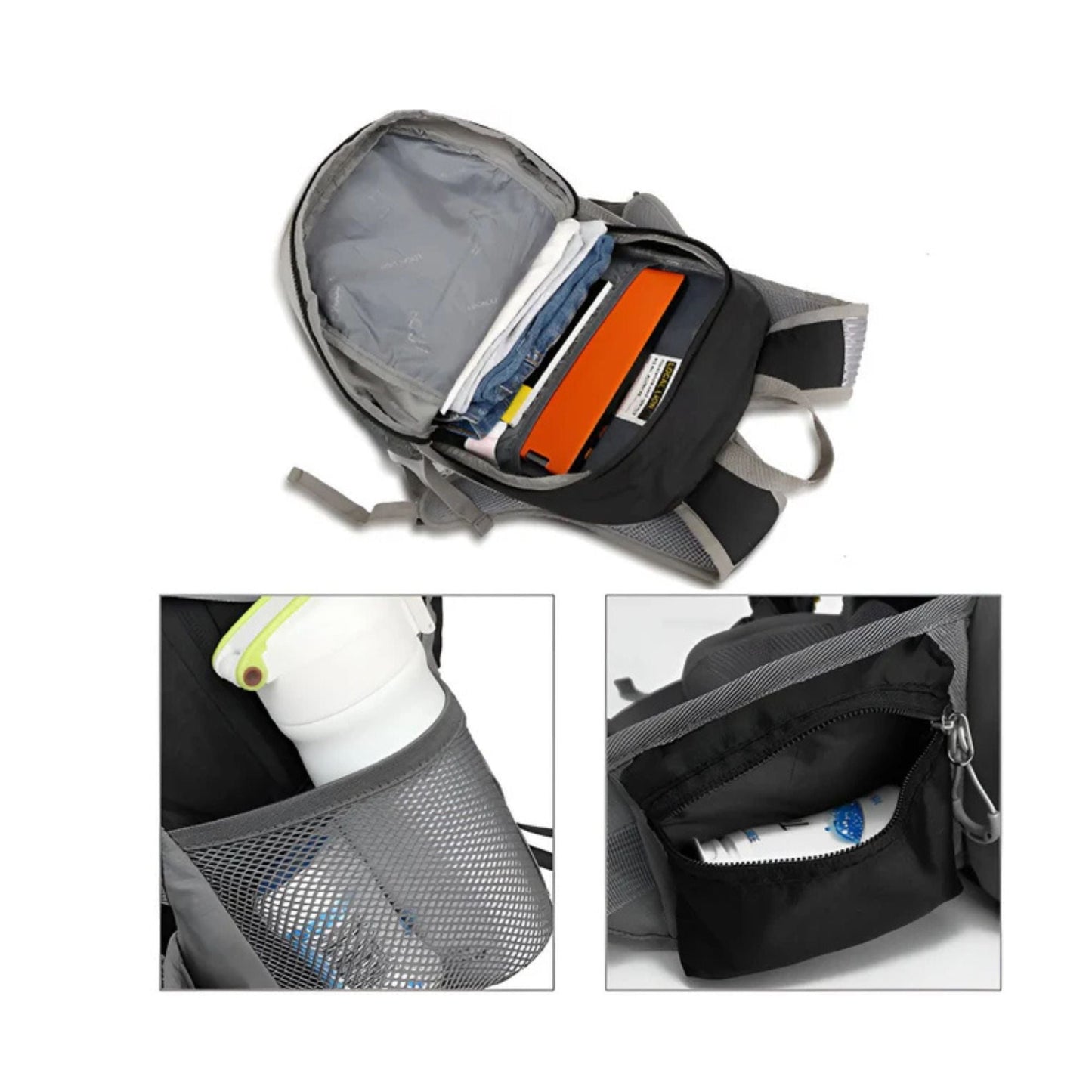 CarryQuest® - Bergbeklimmen Hydratatie Rugzak 25L + 2L Waterzak En Regenhoes - Ergonomisch & Duurzaam - Wandel Rugzak - Zwart