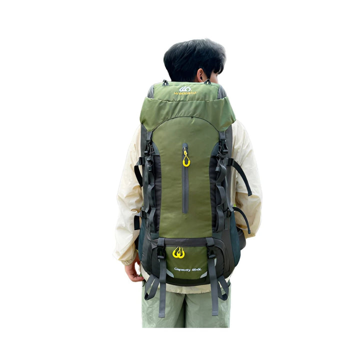 CarryQuest® - Bergbeklimming Rugzak 70L - Waterdicht Nylon + Regenhoes - Schoudertas - Groen