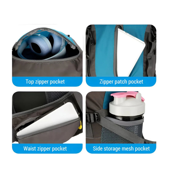 CarryQuest® - Bergbeklimming Rugzak 70L - Waterdicht Nylon + Regenhoes - Schoudertas - Oranje