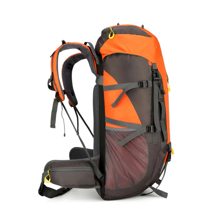 CarryQuest® - Bergbeklimming Rugzak 70L - Waterdicht Nylon + Regenhoes - Schoudertas - Oranje