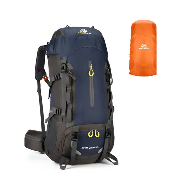 CarryQuest® - Bergbeklimming Rugzak 70L - Waterdicht Nylon + Regenhoes - Schoudertas - Zwart