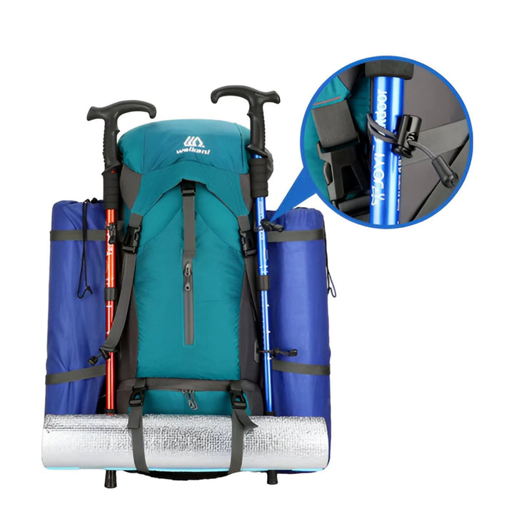 CarryQuest® - Bergbeklimming Rugzak 70L - Waterdicht Nylon + Regenhoes - Schoudertas - Zwart