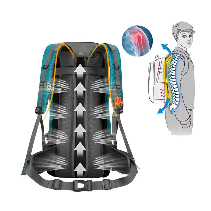 CarryQuest® - Bergbeklimming Rugzak 70L - Waterdicht Nylon + Regenhoes - Schoudertas - Zwart