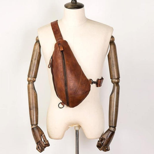 CarryQuest® Bruine Lederen Schoudertas - 29x17x8 cm - Stijlvol & Praktisch - Dagelijks GebruikCarryQuestCross Body Tas03