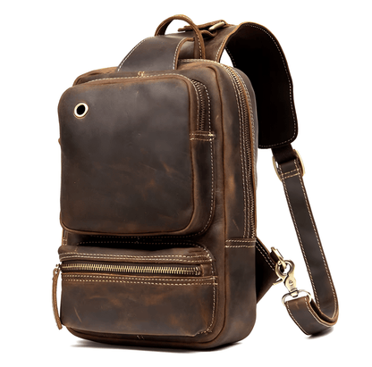 CarryQuest® Bruine Leren Crossbody Tas – Casual & Ruim – 28x29x7.5cm – Perfect voor Dagelijks GebruikCarryQuest