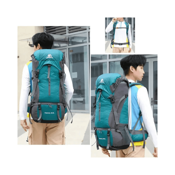 CarryQuest® - Camping - Reistas met Regenhoes - 70L Capaciteit - Zwart