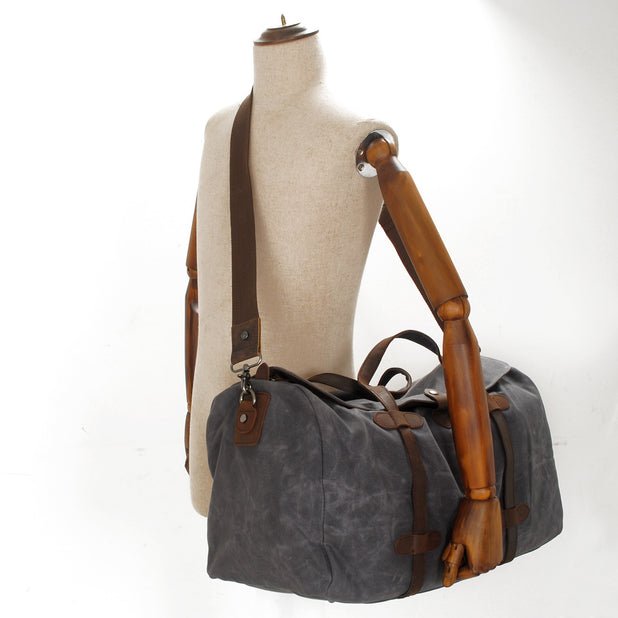CarryQuest® Canvas Weekendtas – 54x30x22cm – Stijlvol & Praktisch – Zwart, Legergroen, Bruin, GrijsCarryQuestReis - /Weekendtas03