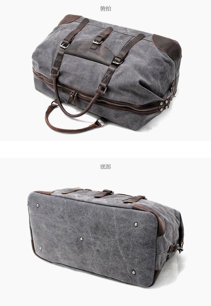 CarryQuest® Canvas Weekendtas - Duffel Tas - 55x37x28cm - Koffie, Grijs - HerenCarryQuestReis - /Weekendtas03