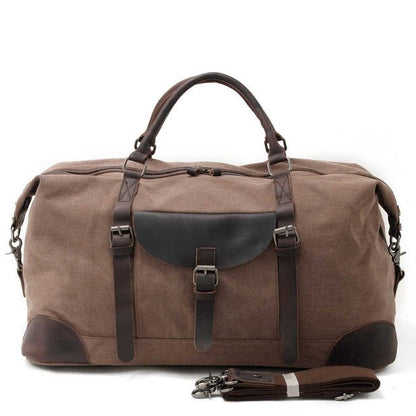 CarryQuest® Canvas Weekendtas - Duffel Tas - 55x37x28cm - Koffie, Grijs - HerenCarryQuestReis - /Weekendtas03