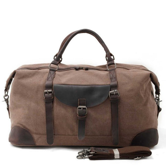 CarryQuest® Canvas Weekendtas - Duffel Tas - 55x37x28cm - Koffie, Grijs - HerenCarryQuestReis - /Weekendtas03