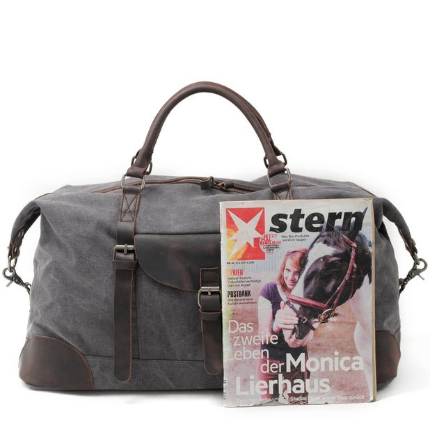 CarryQuest® Canvas Weekendtas - Duffel Tas - 55x37x28cm - Koffie, Grijs - HerenCarryQuestReis - /Weekendtas03