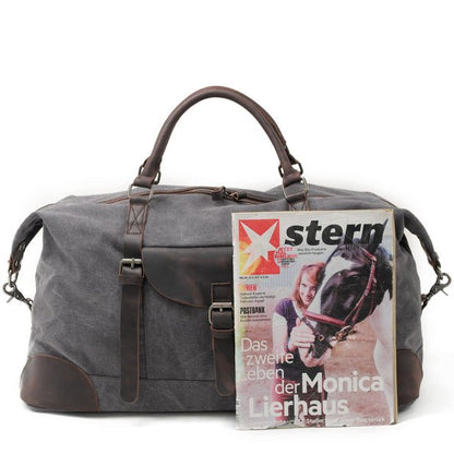 CarryQuest® Canvas Weekendtas - Duffel Tas - 55x37x28cm - Koffie, Grijs - HerenCarryQuestReis - /Weekendtas03