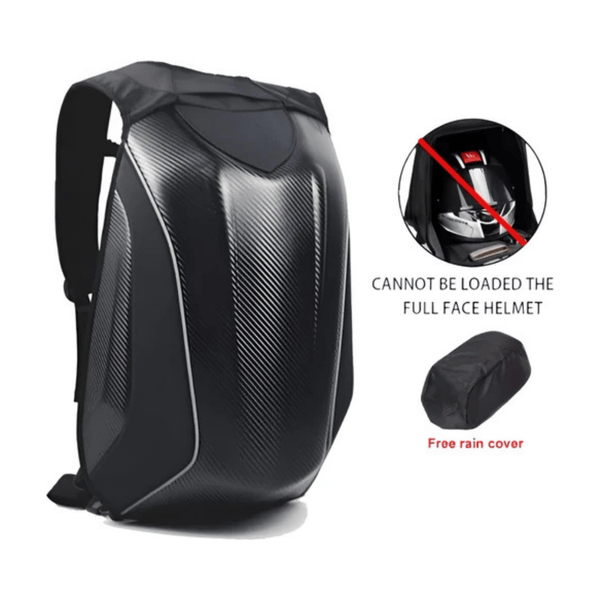 CarryQuest® - Carbon Fiber Motorhelm Rugzak 30L - Waterdichte Tas - Motor Rugzak - Waterbestendig - Zwart