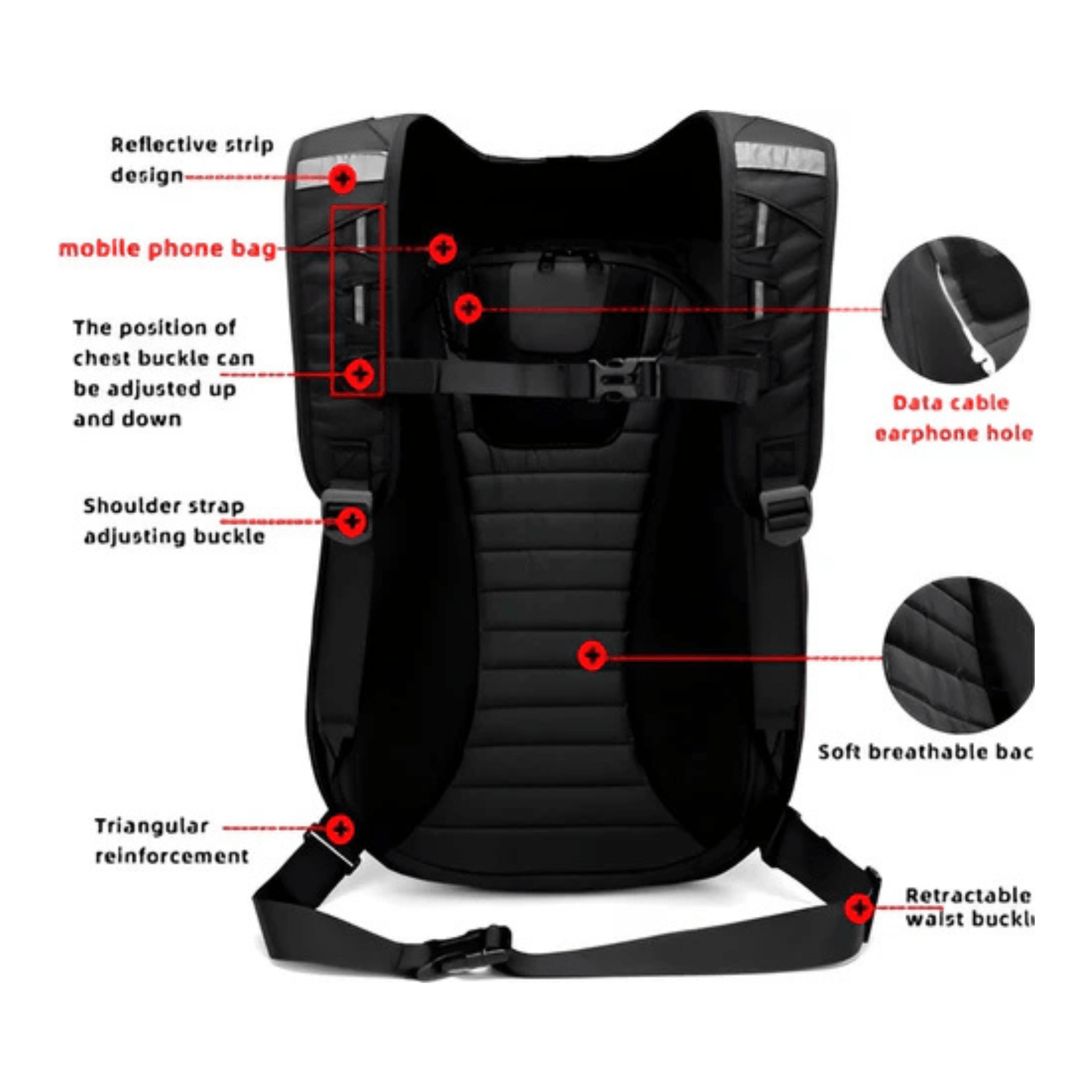 CarryQuest® - Carbon Fiber Motorhelm Rugzak 48L - Waterdichte Tas - Motor Rugzak - Turtle Bag - ZwartCarryQuestsimple