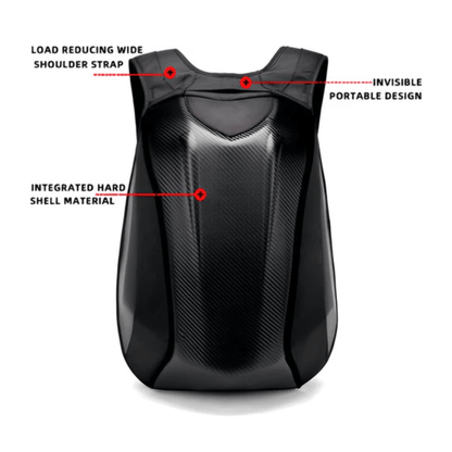 CarryQuest® - Carbon Fiber Motorhelm Rugzak 48L - Waterdichte Tas - Motor Rugzak - Turtle Bag - ZwartCarryQuestsimple