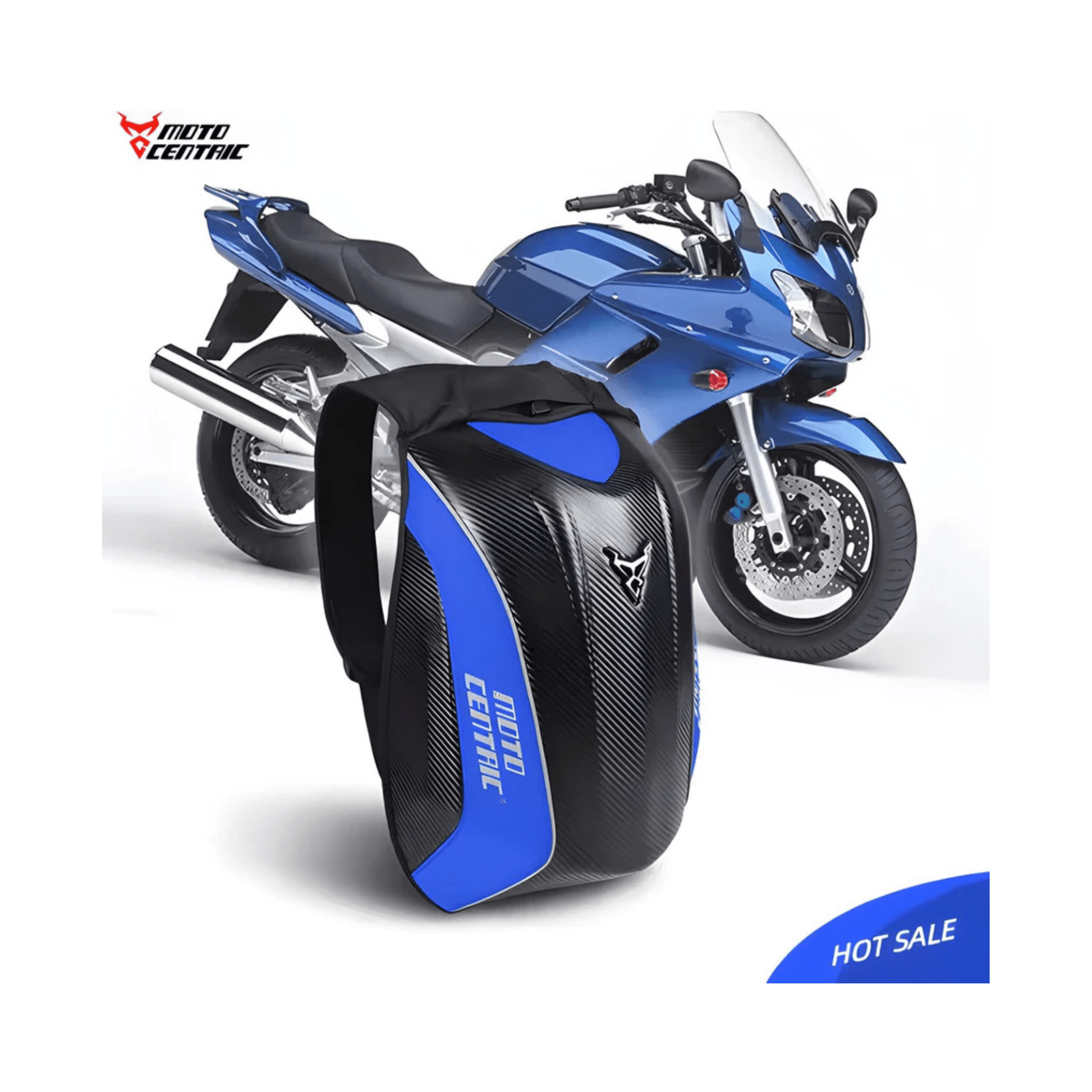CarryQuest® - Carbon Rugzak - Motor Rugzak - Harde Schaal - BlauwCarryQuestsimple