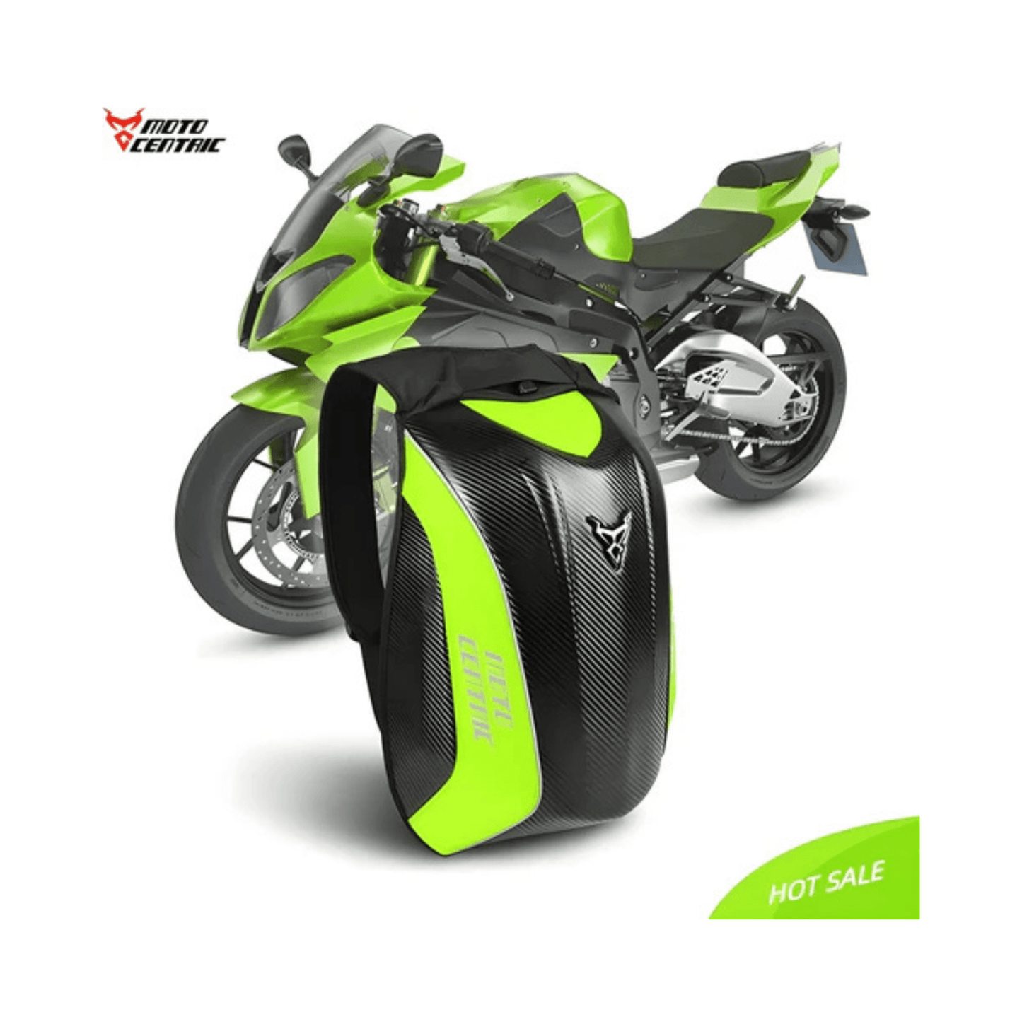 CarryQuest® - Carbon Rugzak - Motor Rugzak - Harde Schaal - GroenCarryQuestsimple