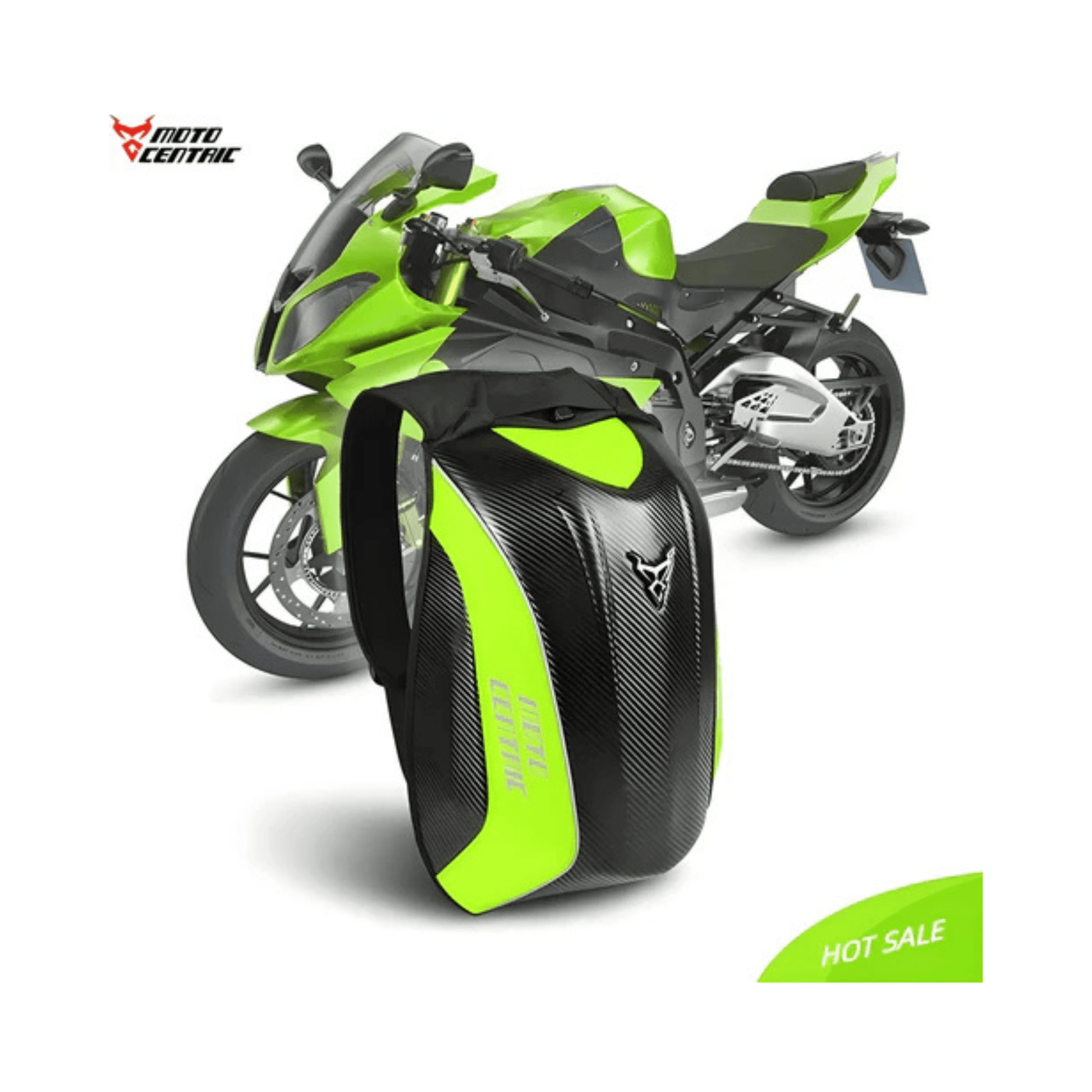 CarryQuest® - Carbon Rugzak - Motor Rugzak - Harde Schaal - GroenCarryQuestsimple