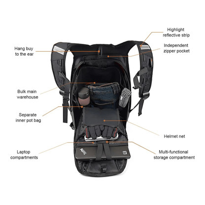 CarryQuest® - Carbon Rugzak - Motor Rugzak - Harde Schaal - OranjeCarryQuestsimple