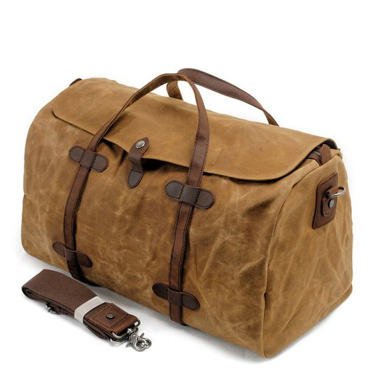 CarryQuest® Casual Waxed Canvas Duffle Bag - 54x30x22cm - Waterdicht - Grijs - Weekendtas - ReizenCarryQuestReis - /WeekendtasDone