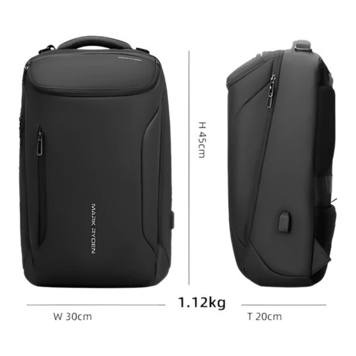 CarryQuest® - Compacto Pro 17 Inch Laptop Rugzak voor Mannen - Stijlvol en Functioneel - Zwart