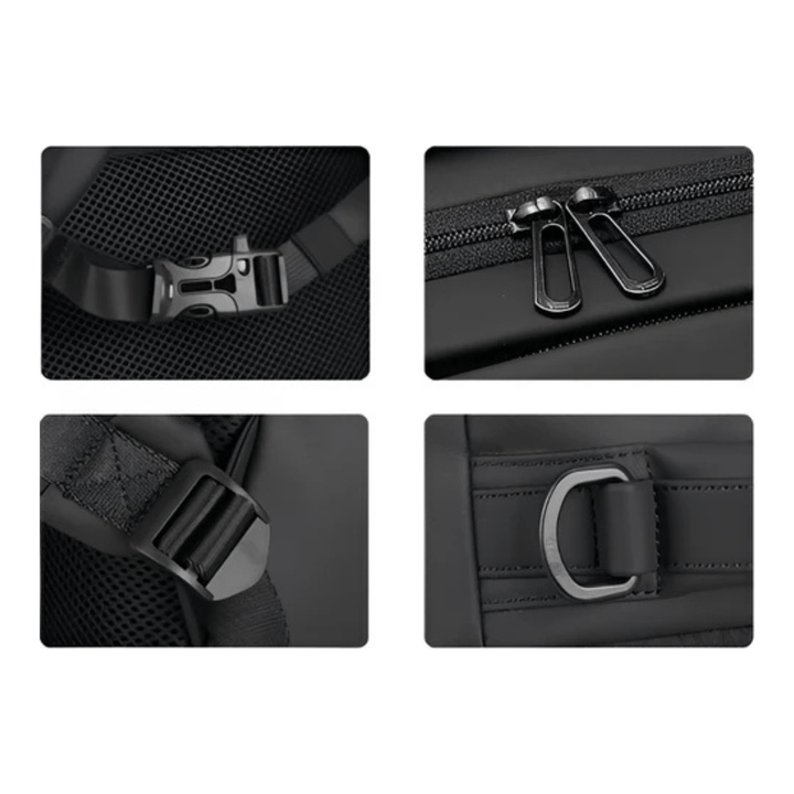 CarryQuest® - Compacto Pro 17 Inch Laptop Rugzak voor Mannen - Stijlvol en Functioneel - Zwart